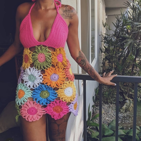 *SOLD* NEW custom made crochet dress - Picture 4 of 5